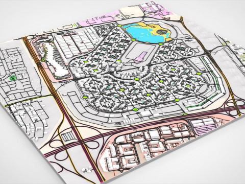 Citt&agrave; internazionale di Dubai, Emirati Arabi Uniti Modello 3D