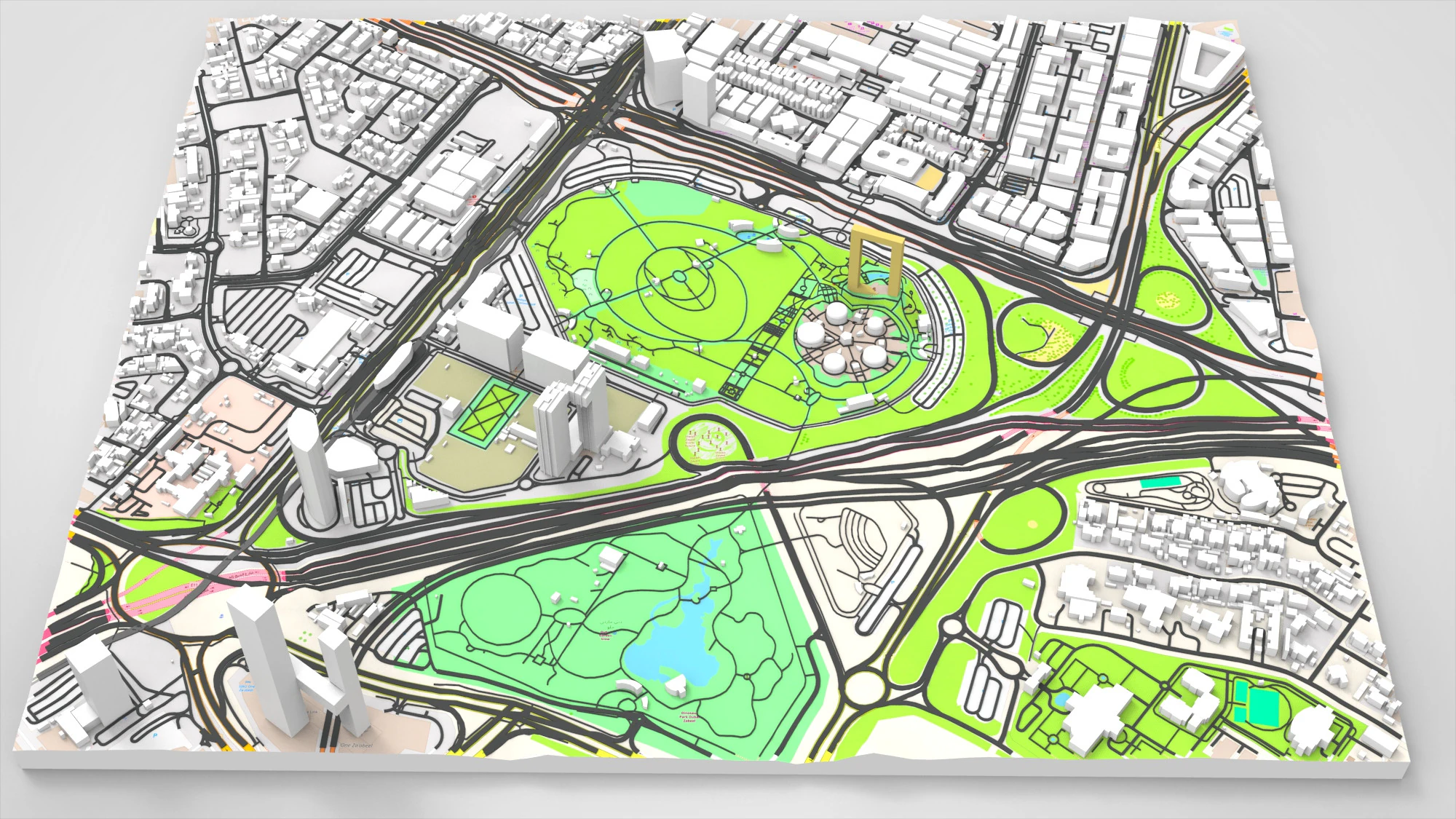 Cityscape Dubai UAE 3D Model .c4d .max .obj .3ds .fbx .stl .blend 