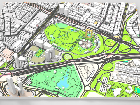 Paisaje urbano Dubai Emiratos &Aacute;rabes Unidos Modelo 3D