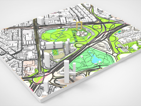 Paisagem urbana Dubai Emirados &Aacute;rabes Unidos Modelo 3D