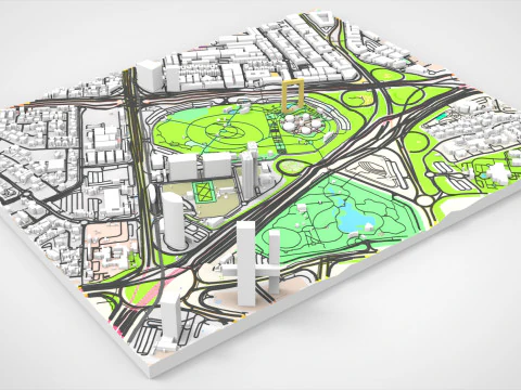 Cityscape Dubai UAE 3D Model