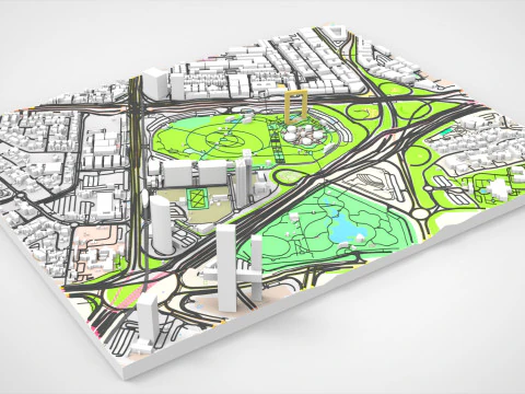 Cityscape Dubai UAE 3D Model