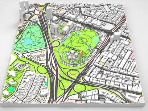Paisagem urbana Dubai Emirados &Aacute;rabes Unidos Modelo 3D