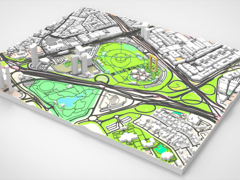 Paisagem urbana Dubai Emirados &Aacute;rabes Unidos Modelo 3D