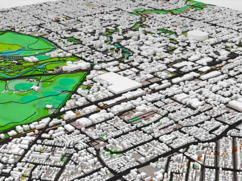 Cityscape Christchurch New Zealand 3D Model