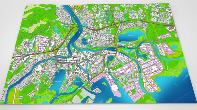 Cityscape Karlstad Sweden 3D Model .c4d .max .obj .3ds .fbx .stl .blend 