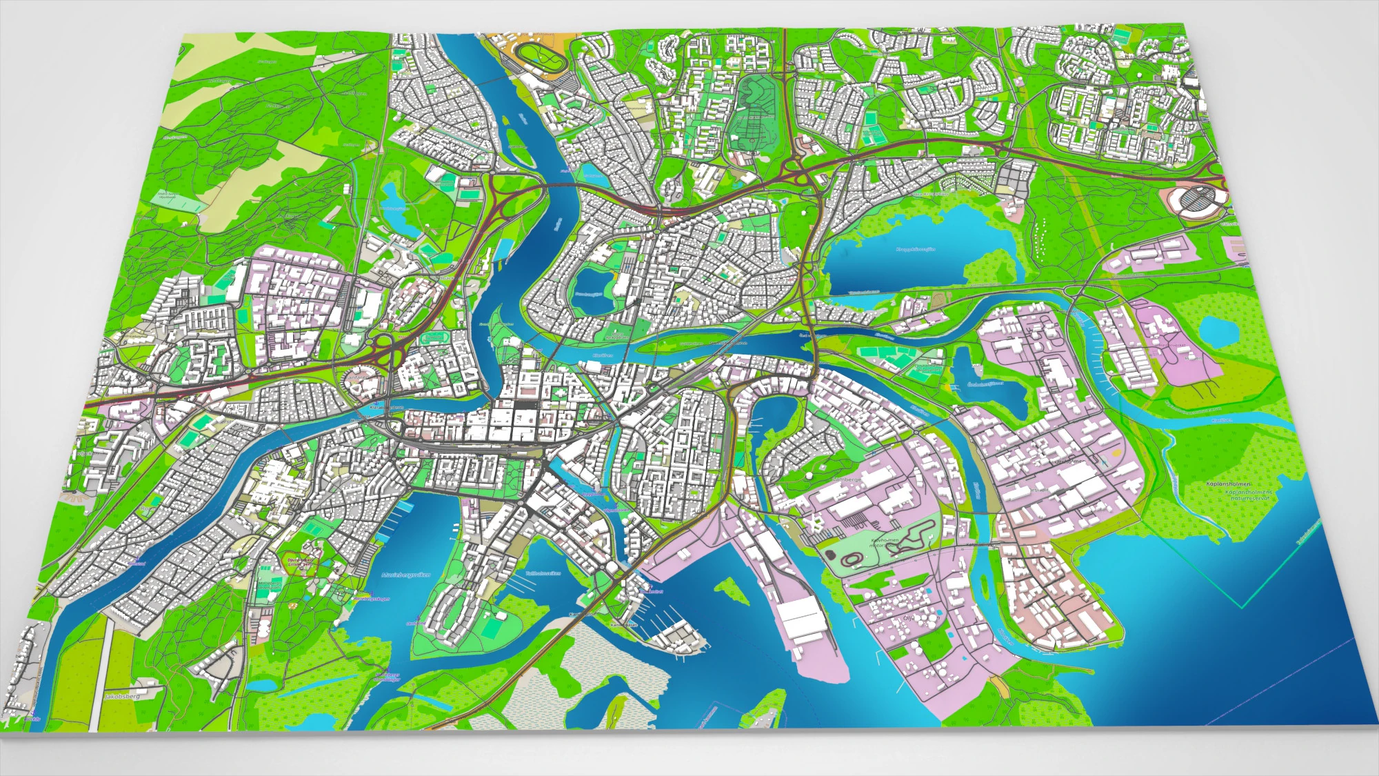 Paesaggio urbano Karlstad Svezia Modello 3D .c4d .max .obj .3ds .fbx .stl .blend