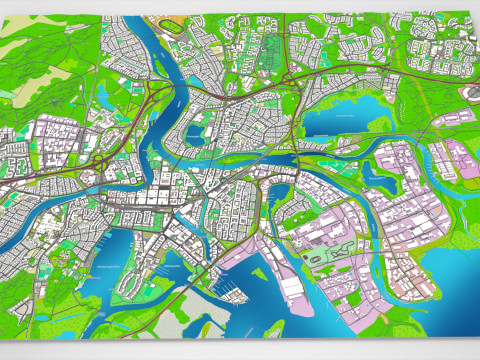 도시 풍경 칼스타드 스웨덴 3D 모델