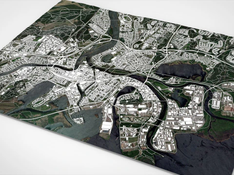 Paesaggio urbano Karlstad Svezia Modello 3D