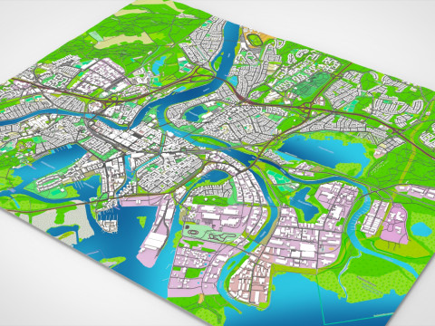 Cityscape Karlstad Sweden 3D Model