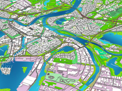 Cityscape Karlstad Sweden 3D Model