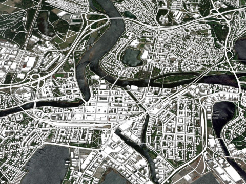 Cityscape Karlstad Sweden 3D Model