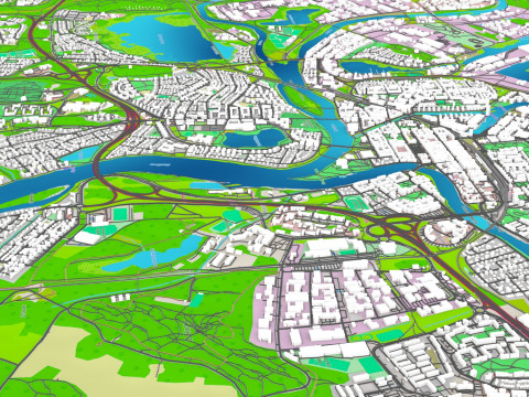 Cityscape Karlstad Sweden 3D Model