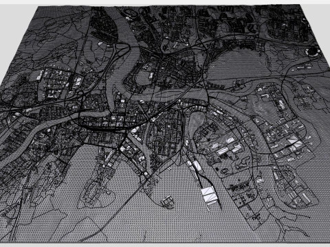 Paesaggio urbano Karlstad Svezia Modello 3D