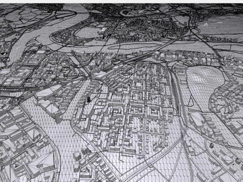 Paesaggio urbano Karlstad Svezia Modello 3D