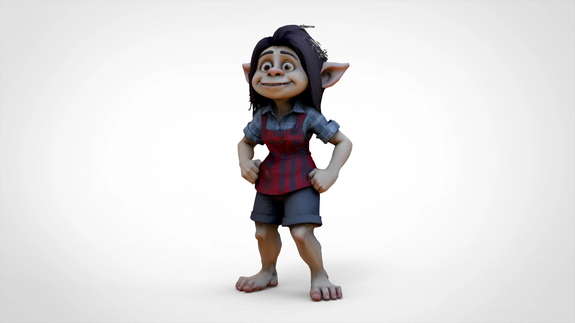 Girl elf 3D Model .c4d .max .obj .3ds .fbx .stl .blend 