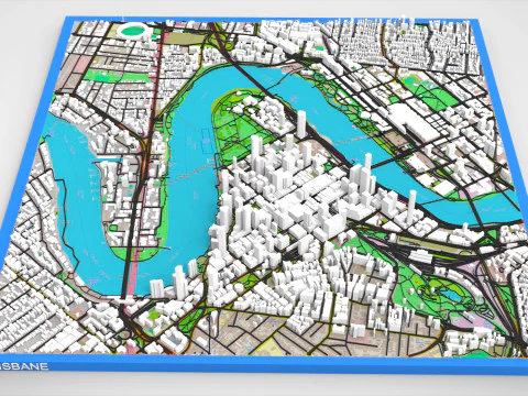 Cityscape Brisbane Queensland Australia 3D Model