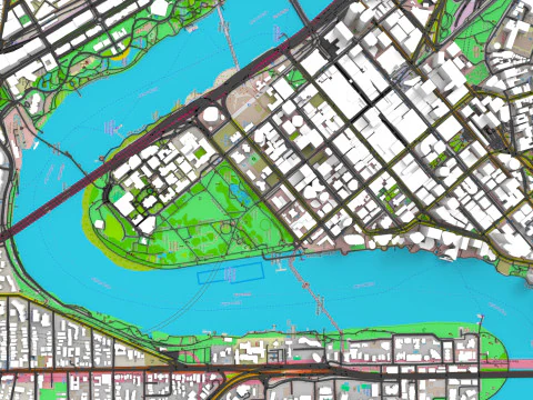 Cityscape Brisbane Queensland Australia 3D Model