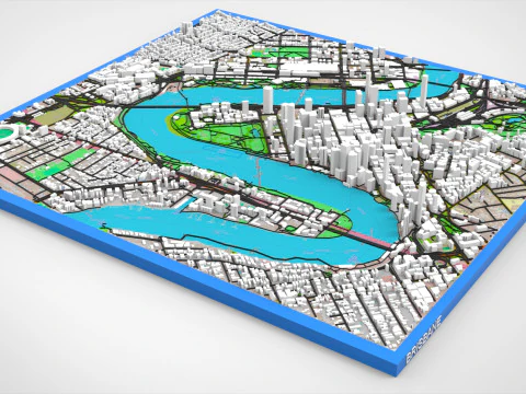 Cityscape Brisbane Queensland Australia 3D Model