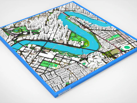 Cityscape Brisbane Queensland Australia 3D Model