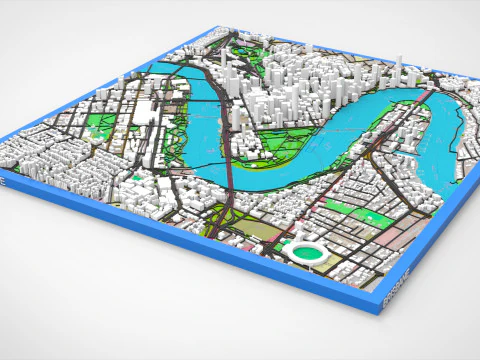 Cityscape Brisbane Queensland Australia 3D Model