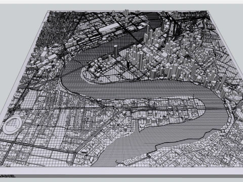 Cityscape Brisbane Queensland Australia 3D Model