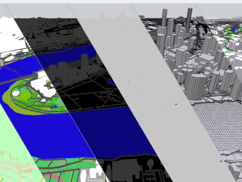 Cityscape Brisbane Queensland Australia 3D Model
