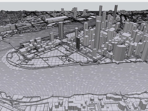 Cityscape Brisbane Queensland Australia 3D Model