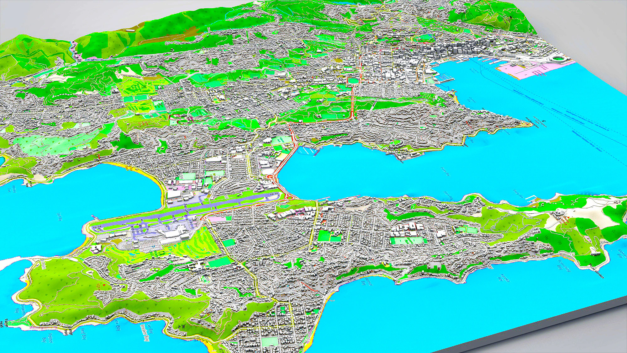 Paesaggio urbano Wellington Nuova Zelanda Modello 3D .c4d .max .obj .3ds .fbx .stl .blend