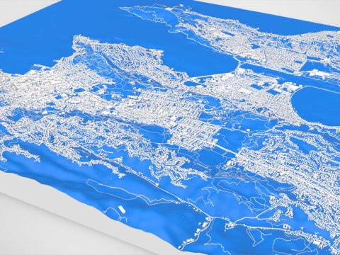 Paesaggio urbano Wellington Nuova Zelanda Modello 3D