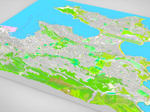 Paesaggio urbano Wellington Nuova Zelanda Modello 3D