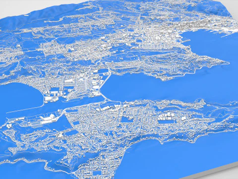 Paesaggio urbano Wellington Nuova Zelanda Modello 3D