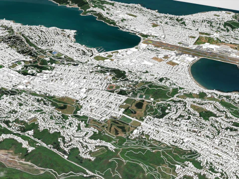 Paesaggio urbano Wellington Nuova Zelanda Modello 3D