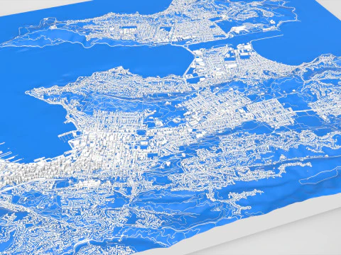 Paesaggio urbano Wellington Nuova Zelanda Modello 3D