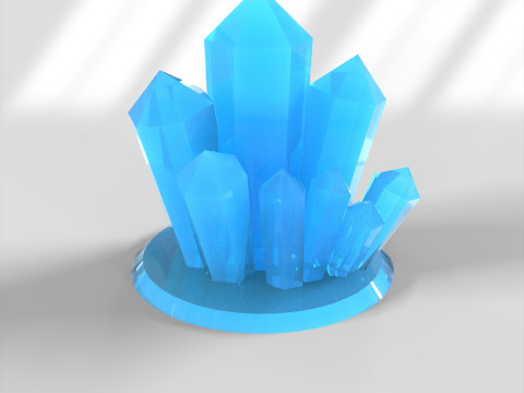 Kristal D&uuml;ş&uuml;k Poli 3D Model