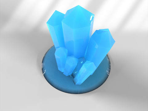 Kristal D&uuml;ş&uuml;k Poli 3D Model
