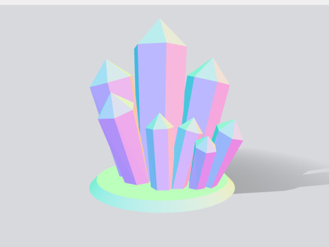 Kristal D&uuml;ş&uuml;k Poli 3D Model