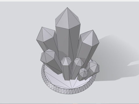 Kristal D&uuml;ş&uuml;k Poli 3D Model