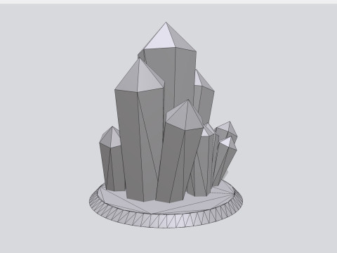 Kristal D&uuml;ş&uuml;k Poli 3D Model