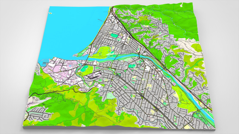 Paesaggio urbano Lower Hutt Nuova Zelanda Modello 3D .c4d .max .obj .3ds .fbx .stl .blend 