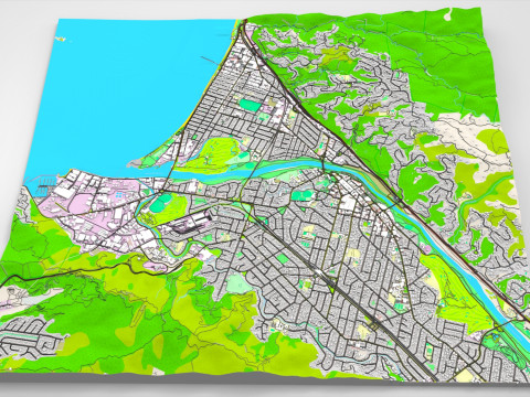 Cityscape Lower Hutt New Zealand 3D Model