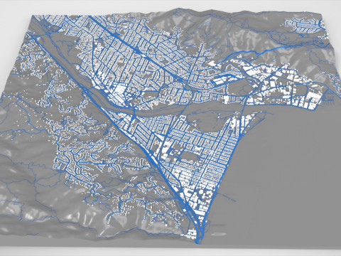Paesaggio urbano Lower Hutt Nuova Zelanda Modello 3D
