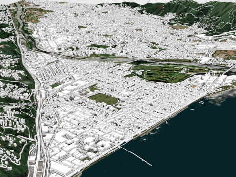 Paesaggio urbano Lower Hutt Nuova Zelanda Modello 3D