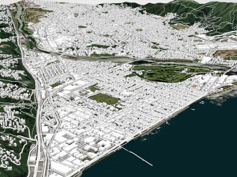 都市景観ローワーハットニュージーランド 3Dモデル