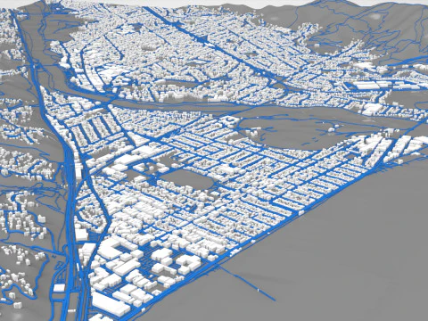 都市景観ローワーハットニュージーランド 3Dモデル