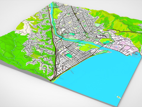 Paesaggio urbano Lower Hutt Nuova Zelanda Modello 3D