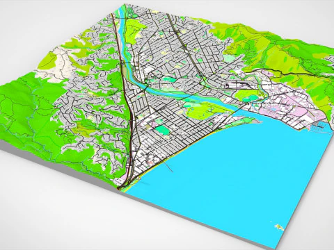 都市景観ローワーハットニュージーランド 3Dモデル