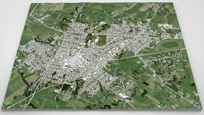 Paesaggio urbano Hawera Nuova Zelanda Modello 3D .c4d .max .obj .3ds .fbx .stl .blend