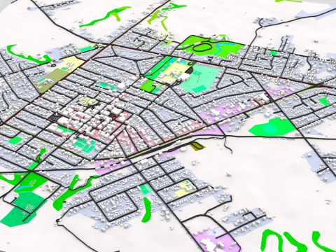 Paesaggio urbano Hawera Nuova Zelanda Modello 3D