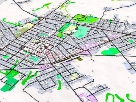 Cityscape Hawera New Zealand 3D Model